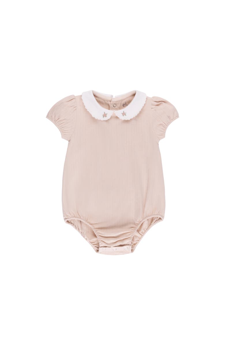 Ely's & Co. Wide Rib Cotton - Rosebud Collection- Girl Romper, Main, color, Pink/Blush