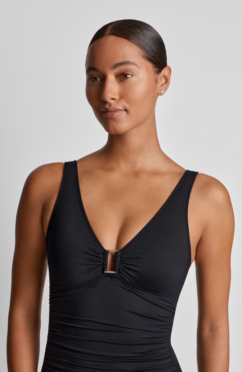 Lauren Ralph Lauren Ring Underwire One-Piece Swimsuit, Alternate, color, Black