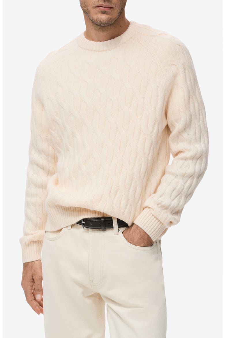 Cable Crewneck Sweater, Main, color, ECRU