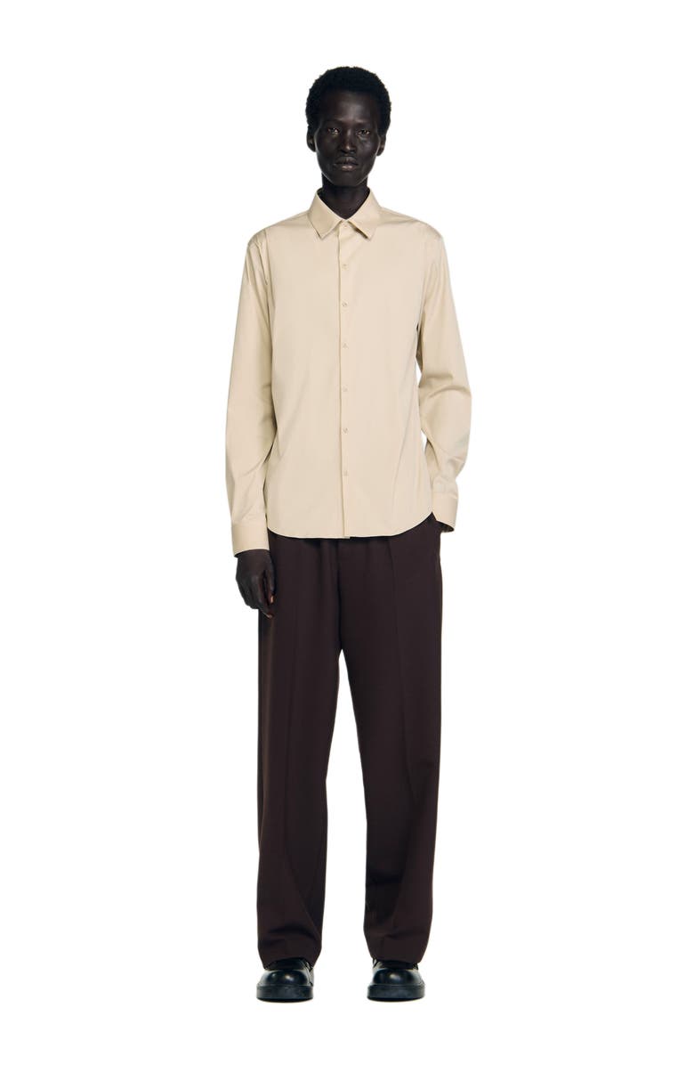 SANDRO Plain shirt, Alternate, color, Beige