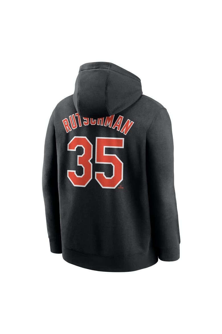 Men's Nike Adley Rutschman Black Baltimore Orioles Player Name & Number Club Pullover Hoodie, Alternate, color, Black
