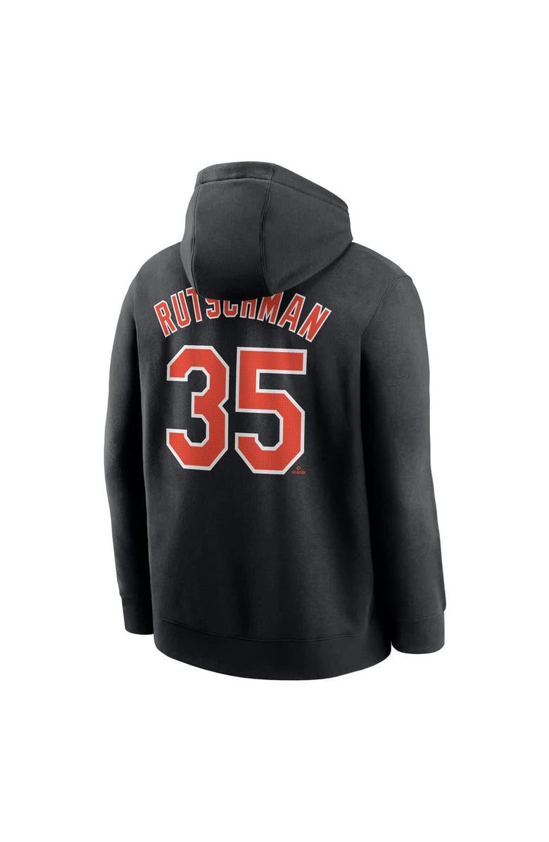 Nike Men's Nike Adley Rutschman Black Baltimore Orioles Player Name & Number Club Pullover Hoodie, Alternate, color, Black
