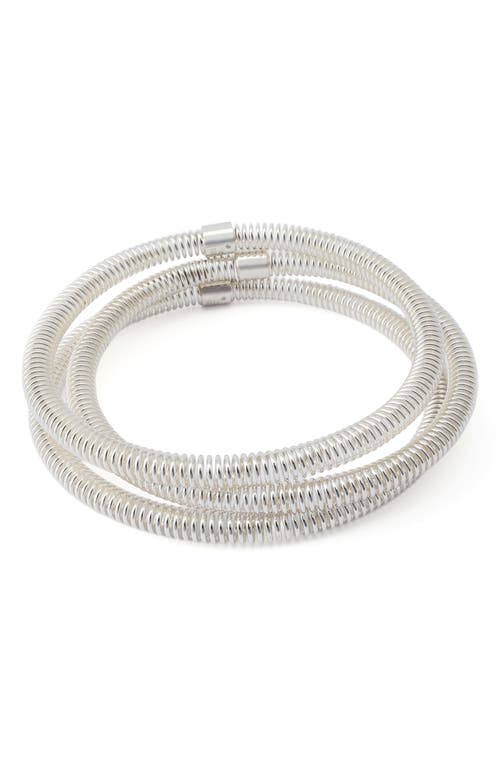 Robert Lee Morris Set Of Three Coiled Bangles In Silver