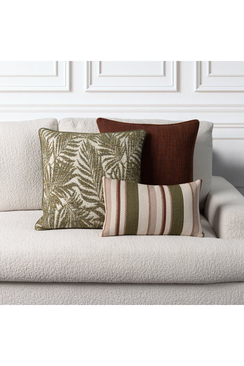 Canopy Dimensional Boucle Indoor & Outdoor Woven Accent Pillow & Insert, Alternate, color, Fern