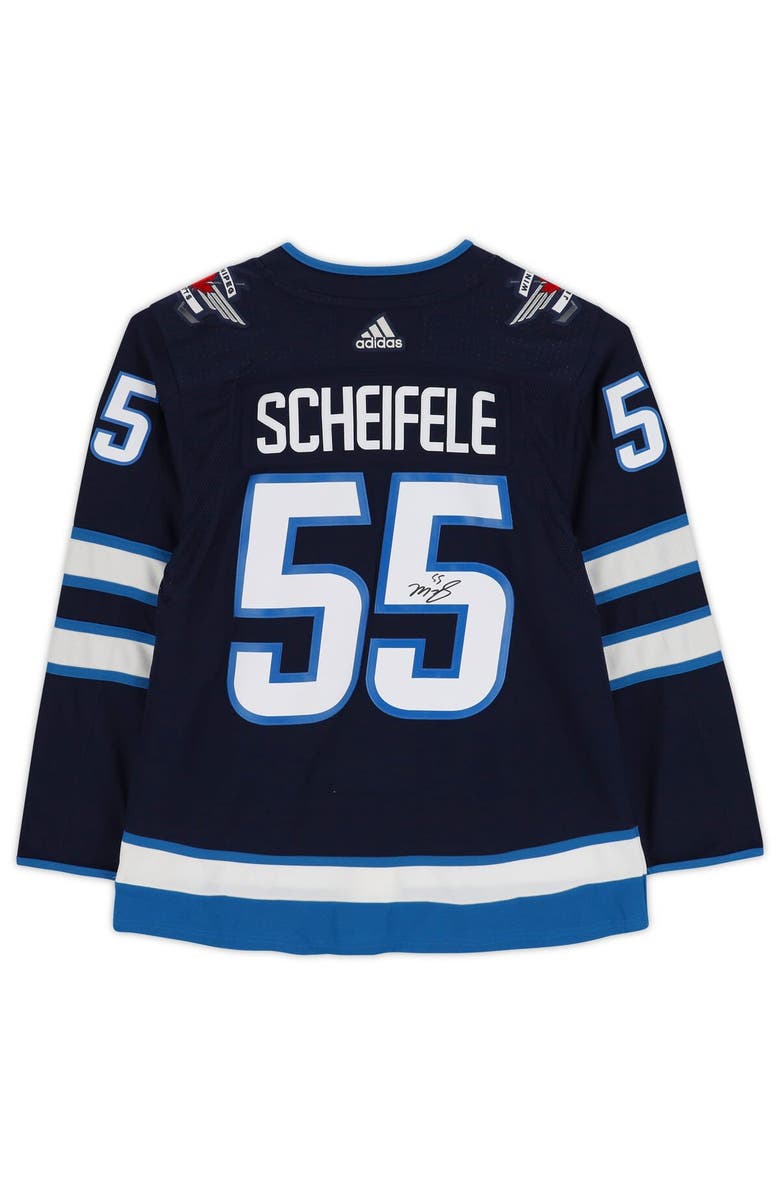 FANATICS AUTHENTIC Mark Scheifele Winnipeg Jets Autographed Navy Adidas Authentic Jersey, Alternate, color, 