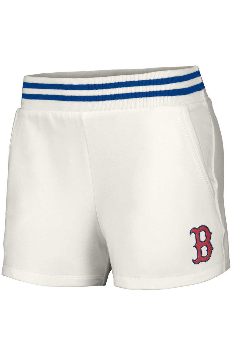 LUSSO Women's Lusso  White Boston Red Sox Maeg Tri-Blend Pocket Shorts, Alternate, color, White