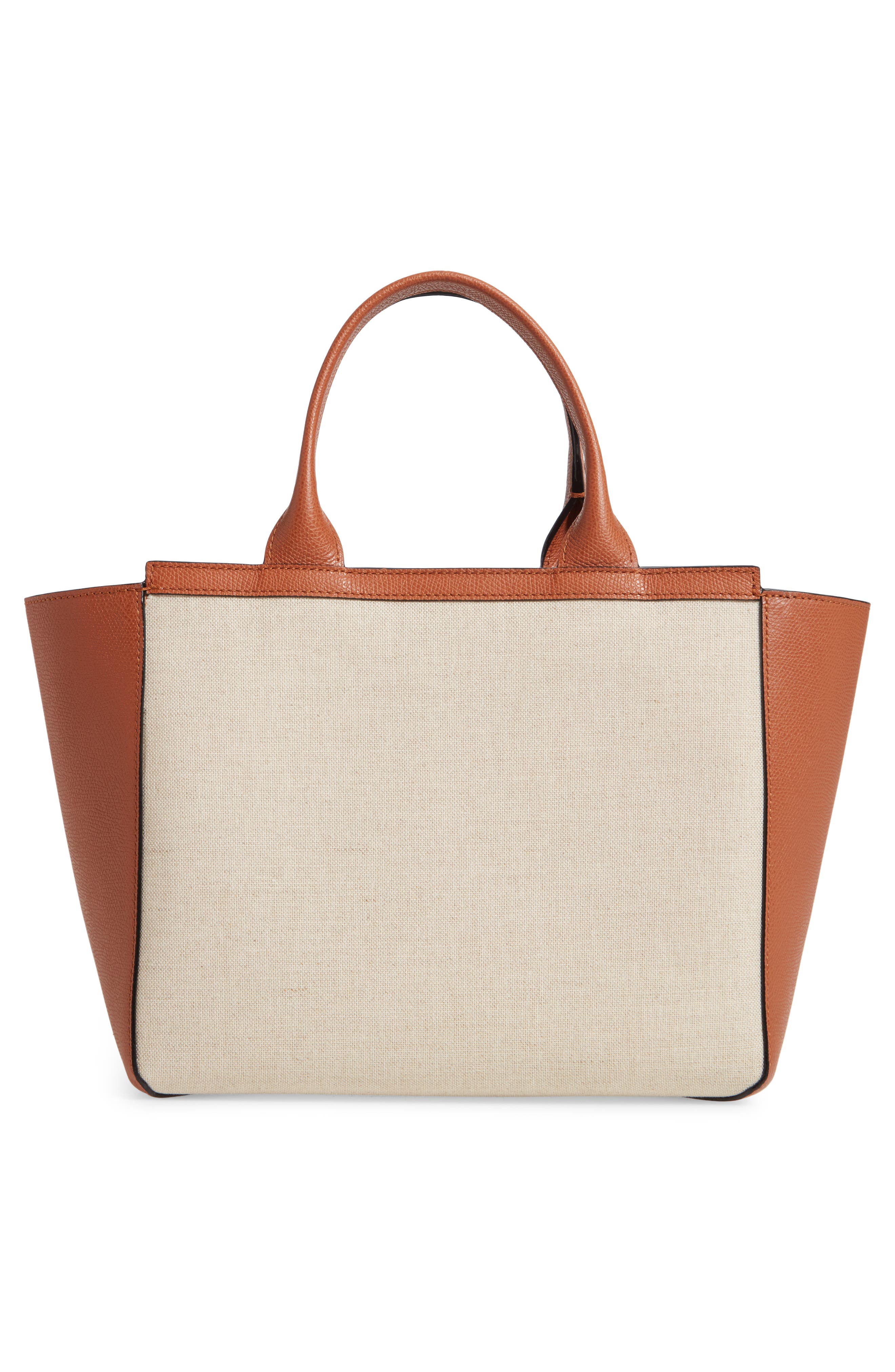 Valextra Mini Canvas & Leather Tote, Alternate, color, 