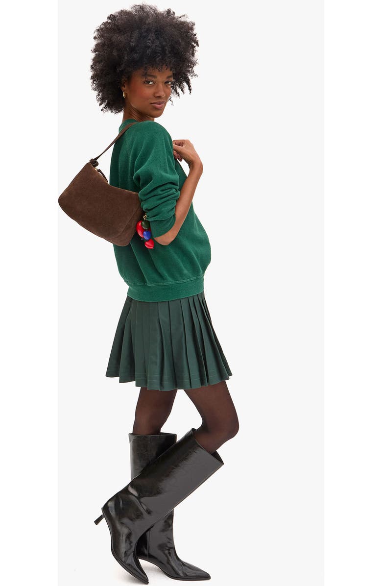 Clare V. Fleurine Suede Shoulder Bag, Alternate, color, Chocolate