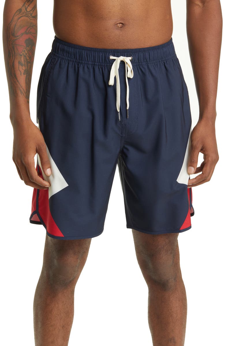 Fair Harbor The Anchor Swim Trunks, Alternate, color, Red Mc