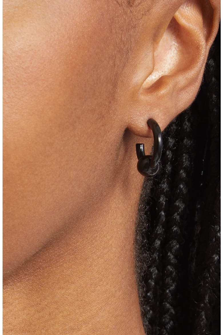 Sam Laquered Hoop Earrings, Alternate, color, BLACK