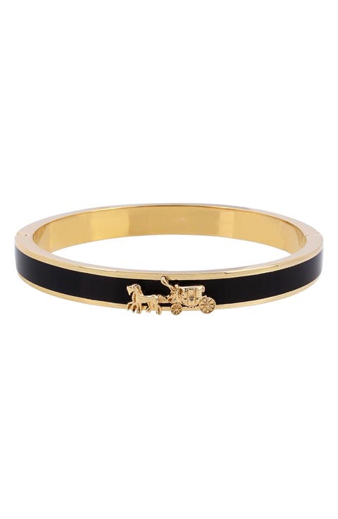 Horse & Carriage Enamel Hinged Bangle