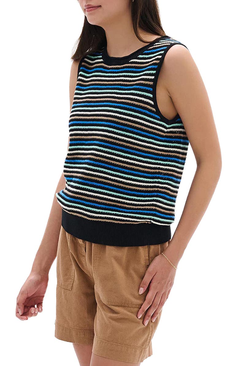 Hatley Kate Desert Stripe Cotton Sweater Vest, Alternate, color, Black