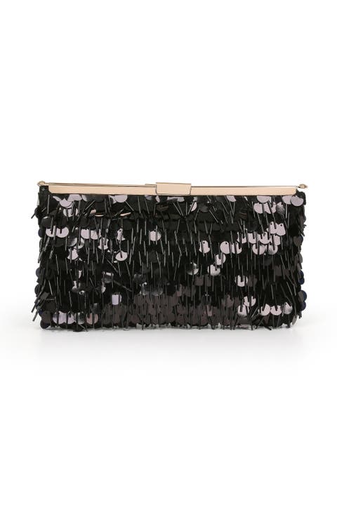 Briar Mixed Sequin Hinged Frame Clutch