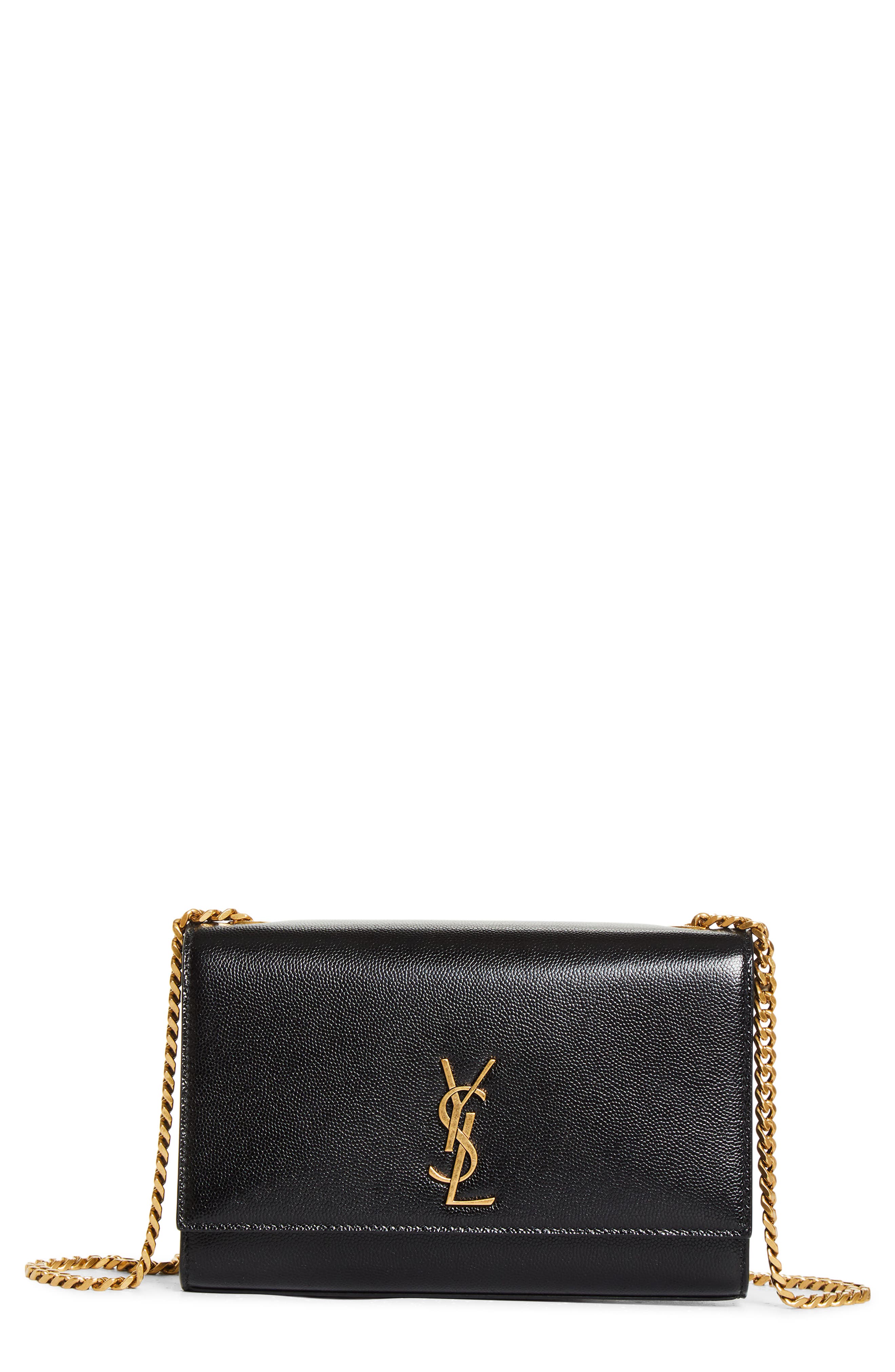 Saint Laurent Small Kate Patent Leather Shoulder Bag, Main, color, 