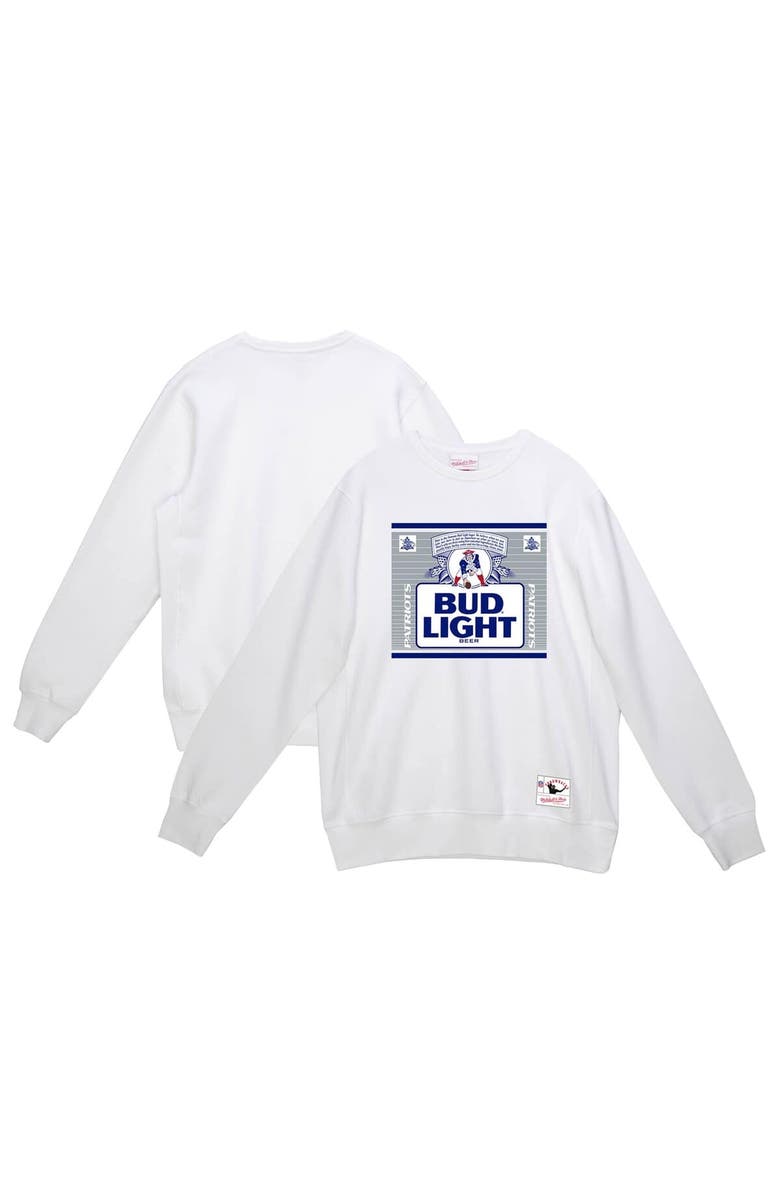 Mitchell & Ness Men's Mitchell & Ness x Bud Light White New England Patriots The Crest Pullover Sweatshirt, Main, color, White