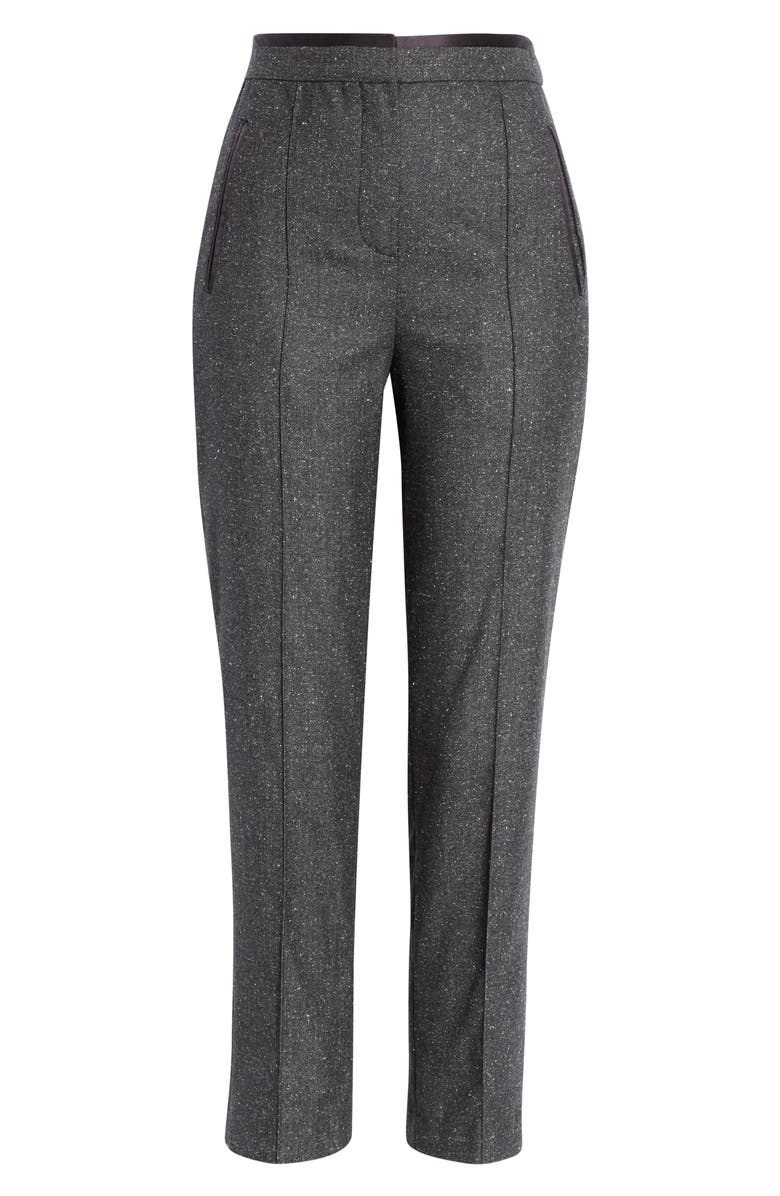 Tailored by Rebecca Taylor Herringbone Wool & Silk Ankle Pants, Alternate, color, 