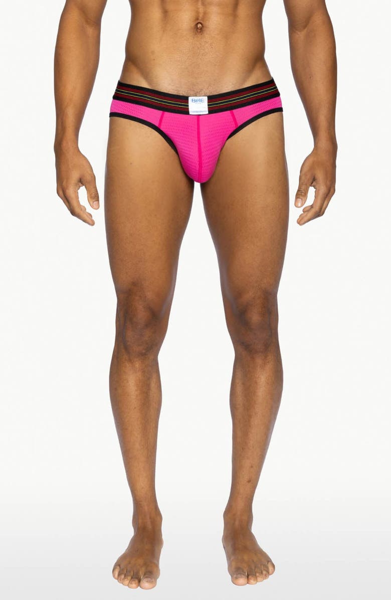 BIKE Mesh Briefs, Alternate, color, Hot Pink