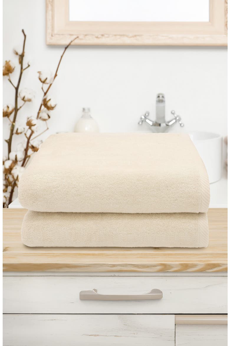 2-Pack Ediree Cotton Bath Towel Set, Alternate, color, BEIGE