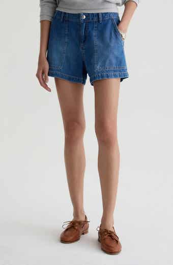 Analeigh High Waist Workwear Denim Shorts