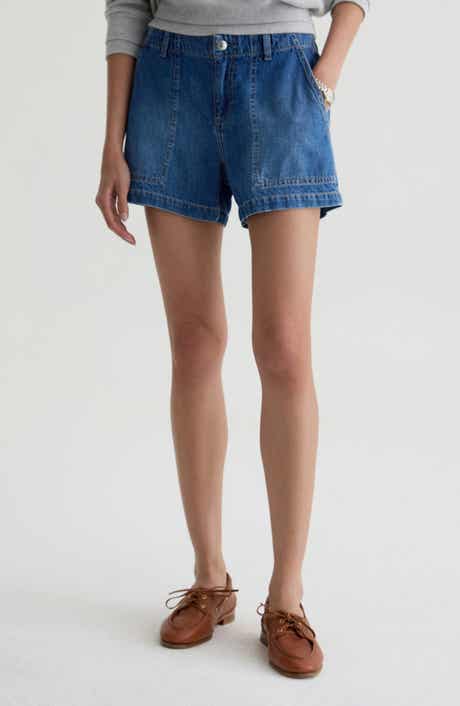 Analeigh High Waist Workwear Denim Shorts