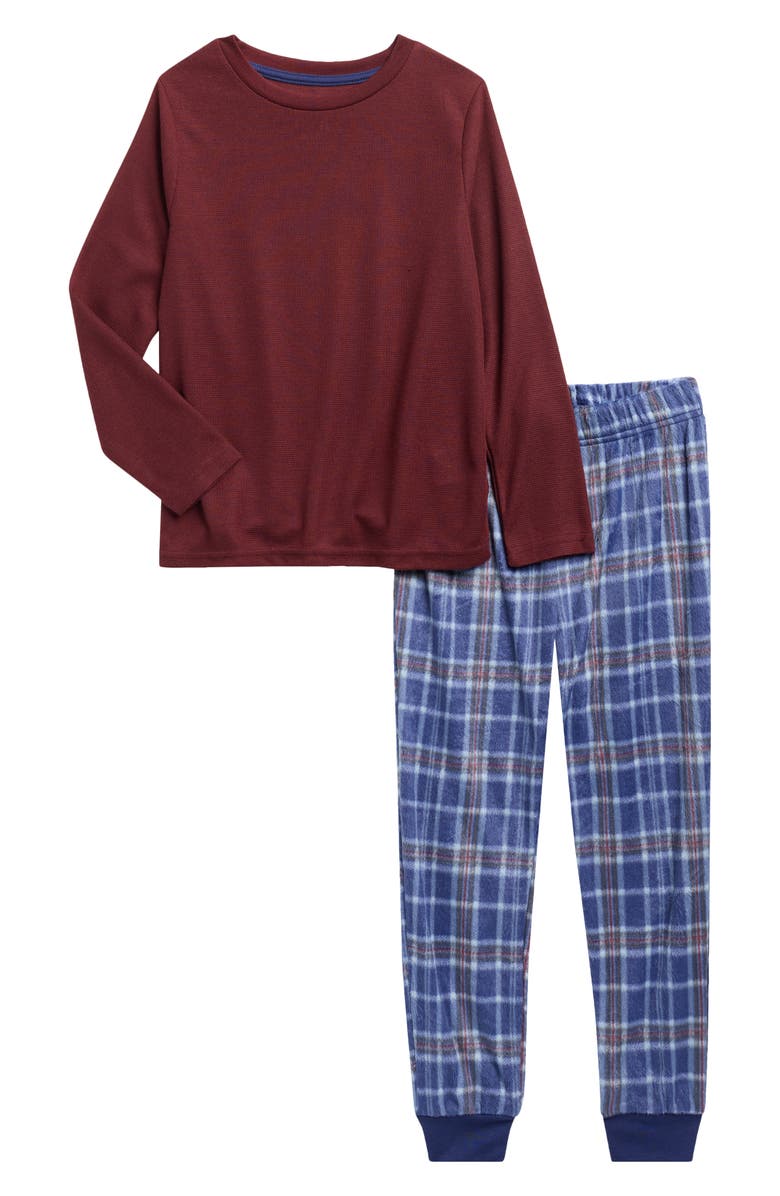 SLEEP ON IT Kids' Two-Piece Pajamas, Main, color, Burgundy
