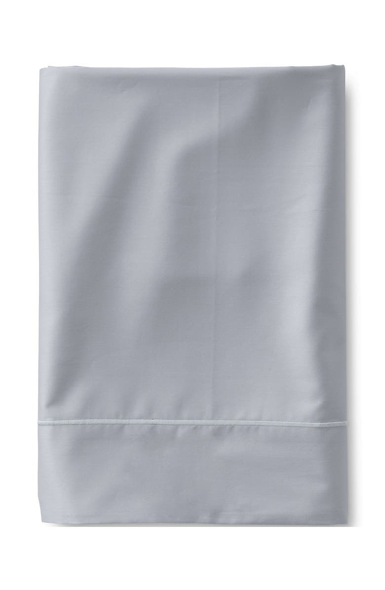 Lands' End 400 Thread Count Premium Supima Cotton No Iron Sateen Flat Bed Sheet, Main, color, Shale Gray