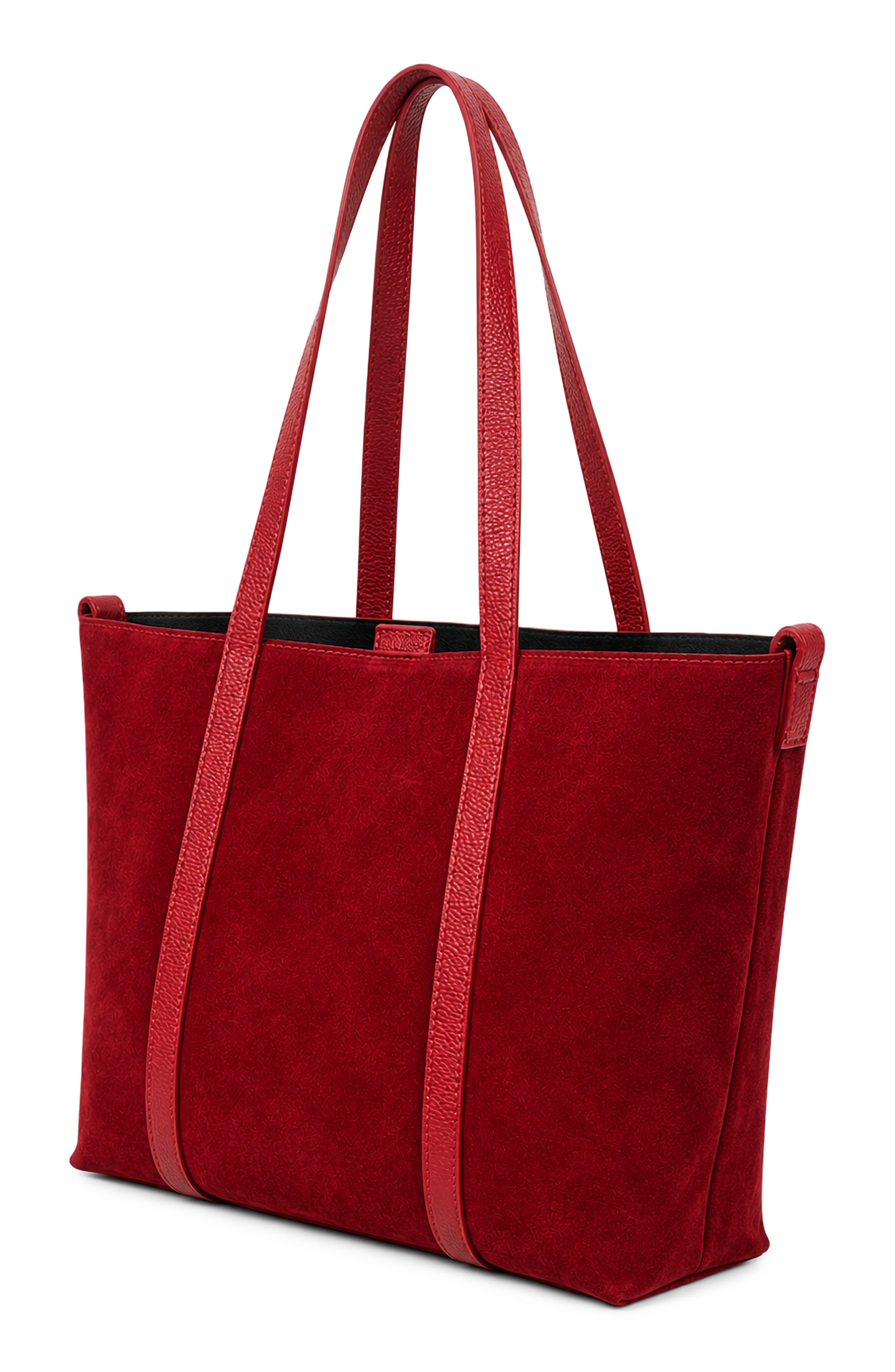 Emelie Suede Tote, Alternate, color, RED