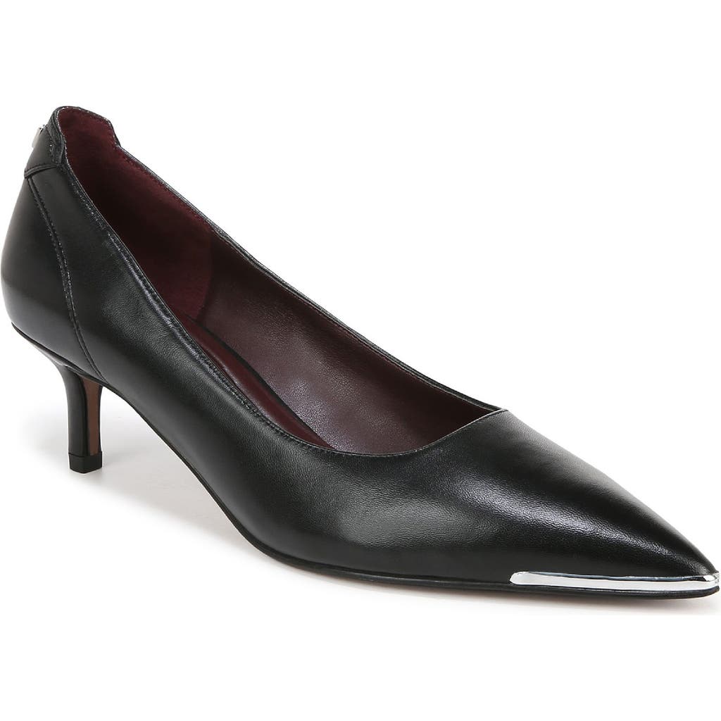 Franco Sarto Kalsa Womens Leather Pointed Toe Pumps In Black Leather