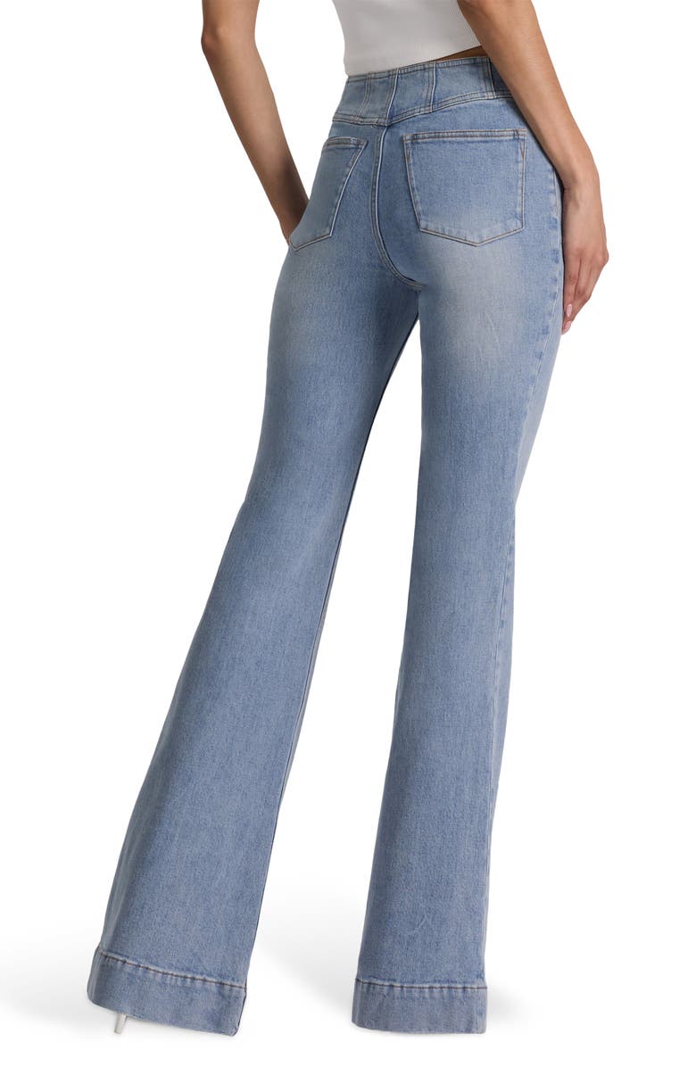 Alice + Olivia Chelsea Seamed Waist Wide Leg Jeans, Alternate, color, 