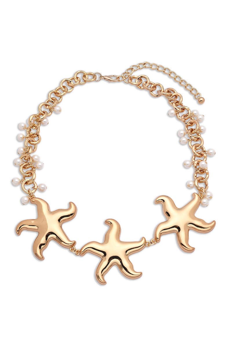 EYE CANDY LOS ANGELES Lauren Starfish Necklace, Alternate, color, Gold