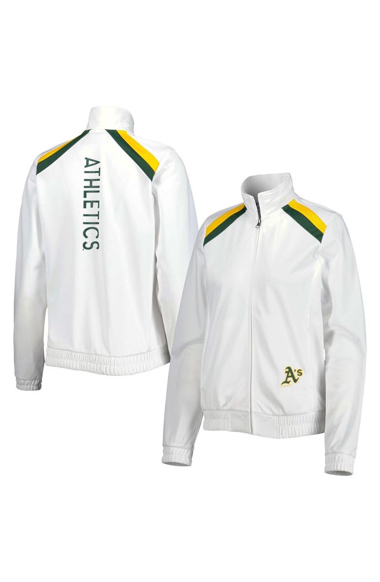 G-III 4HER BY CARL BANKS Women's G-III 4Her by Carl Banks White Oakland Athletics Red Flag Full-Zip Track Jacket, Main, color, White