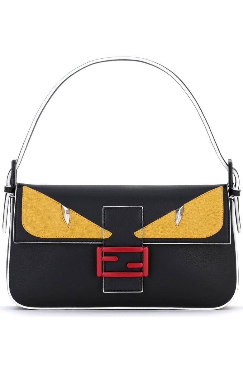 Fendi 'Monster' Leather Baguette, Main, color,