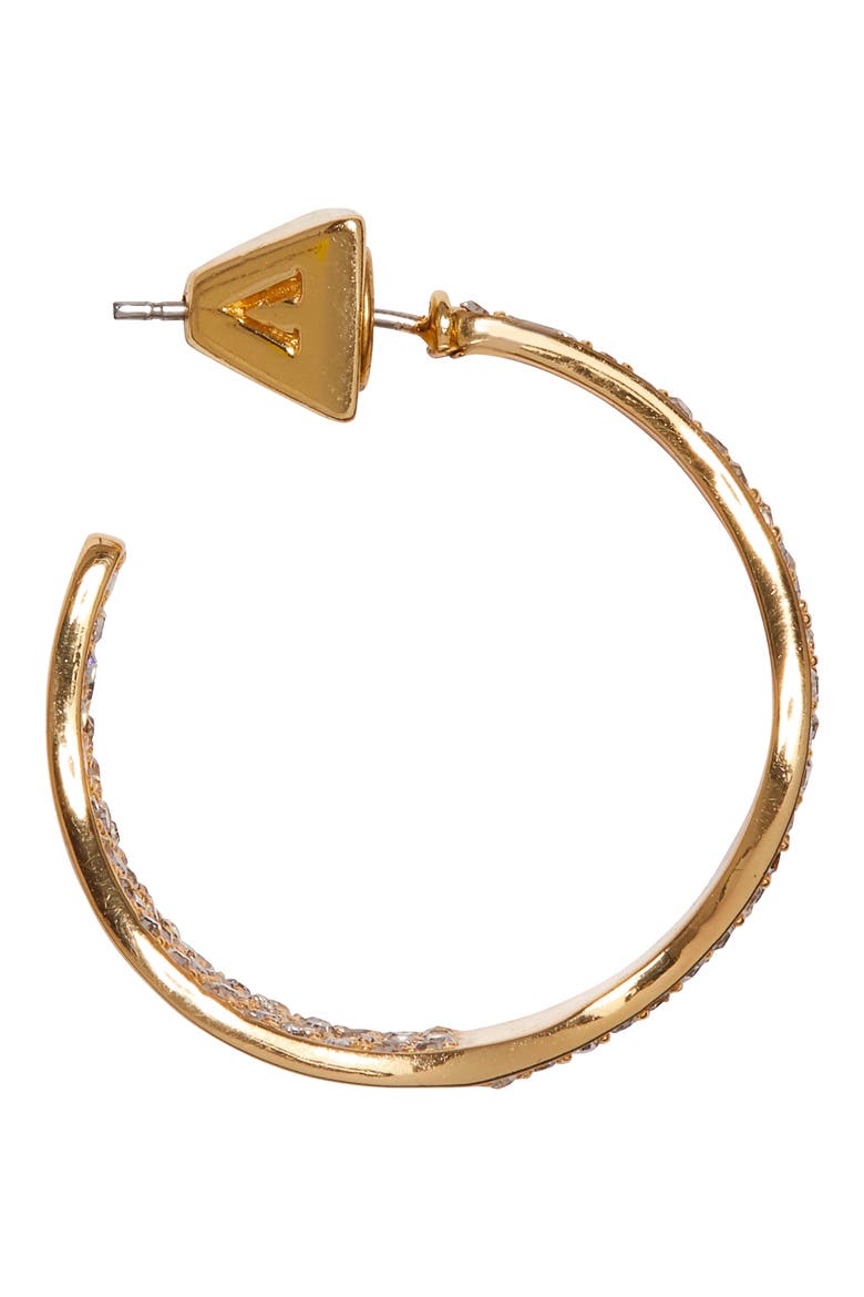Pavè Hoop Earrings, Alternate, color, GOLD/CRYSTAL