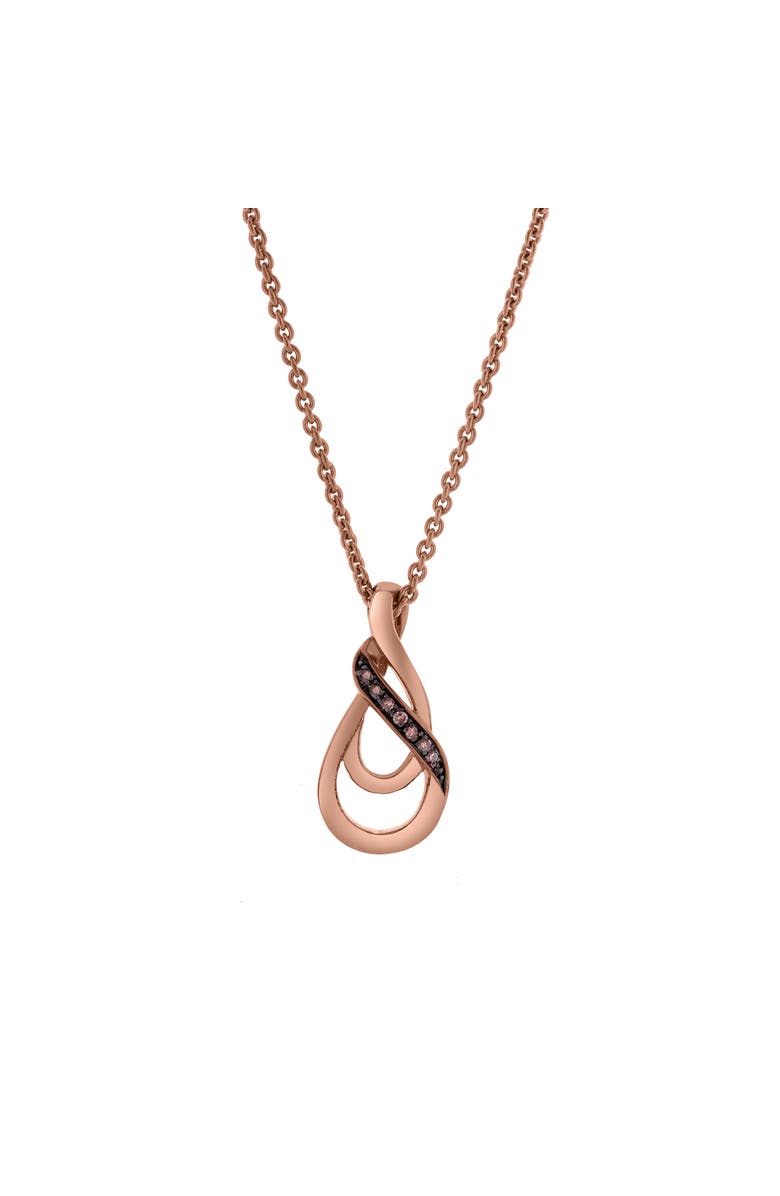 LuvMyJewelry Sorelle Sterling Silver 0.03 Ct Diamond Twist Pendant Necklace, Main, color, Pink Rhodium Sterling Silver