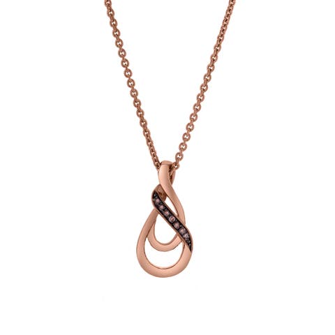 Sorelle Sterling Silver 0.03 Ct Diamond Twist Pendant Necklace