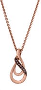 LuvMyJewelry Sorelle Sterling Silver 0.03 Ct Diamond Twist Pendant Necklace