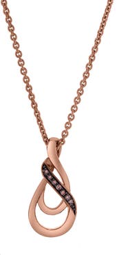 LuvMyJewelry Sorelle Sterling Silver 0.03 Ct Diamond Twist Pendant Necklace