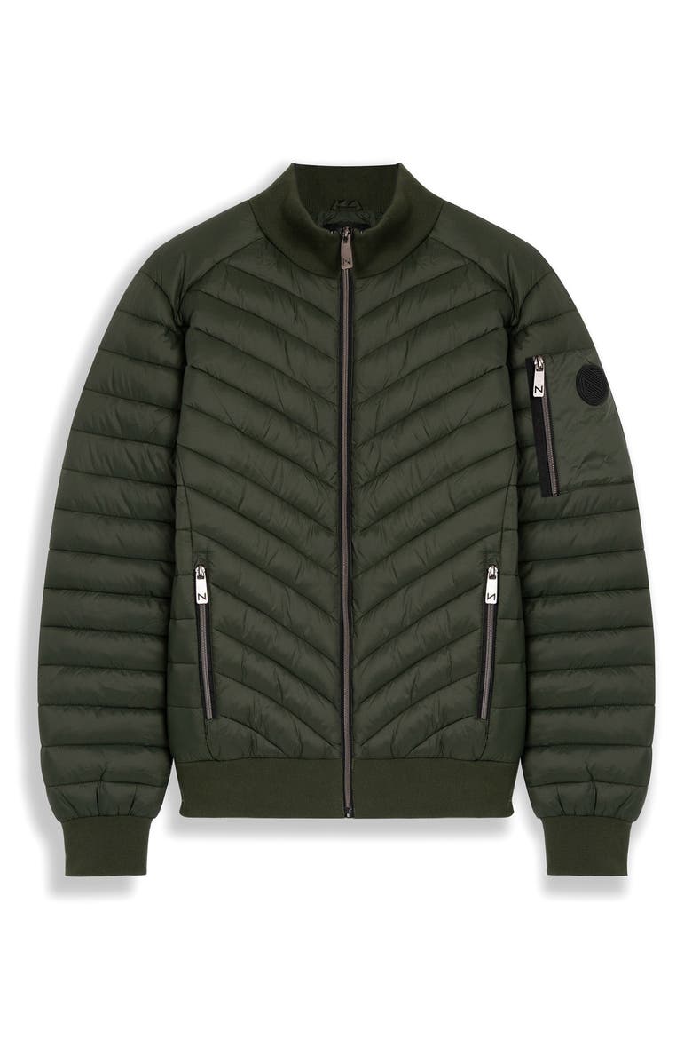 Alec Chevron Quilted Puffer Jacket, Alternate, color, KHAKI
