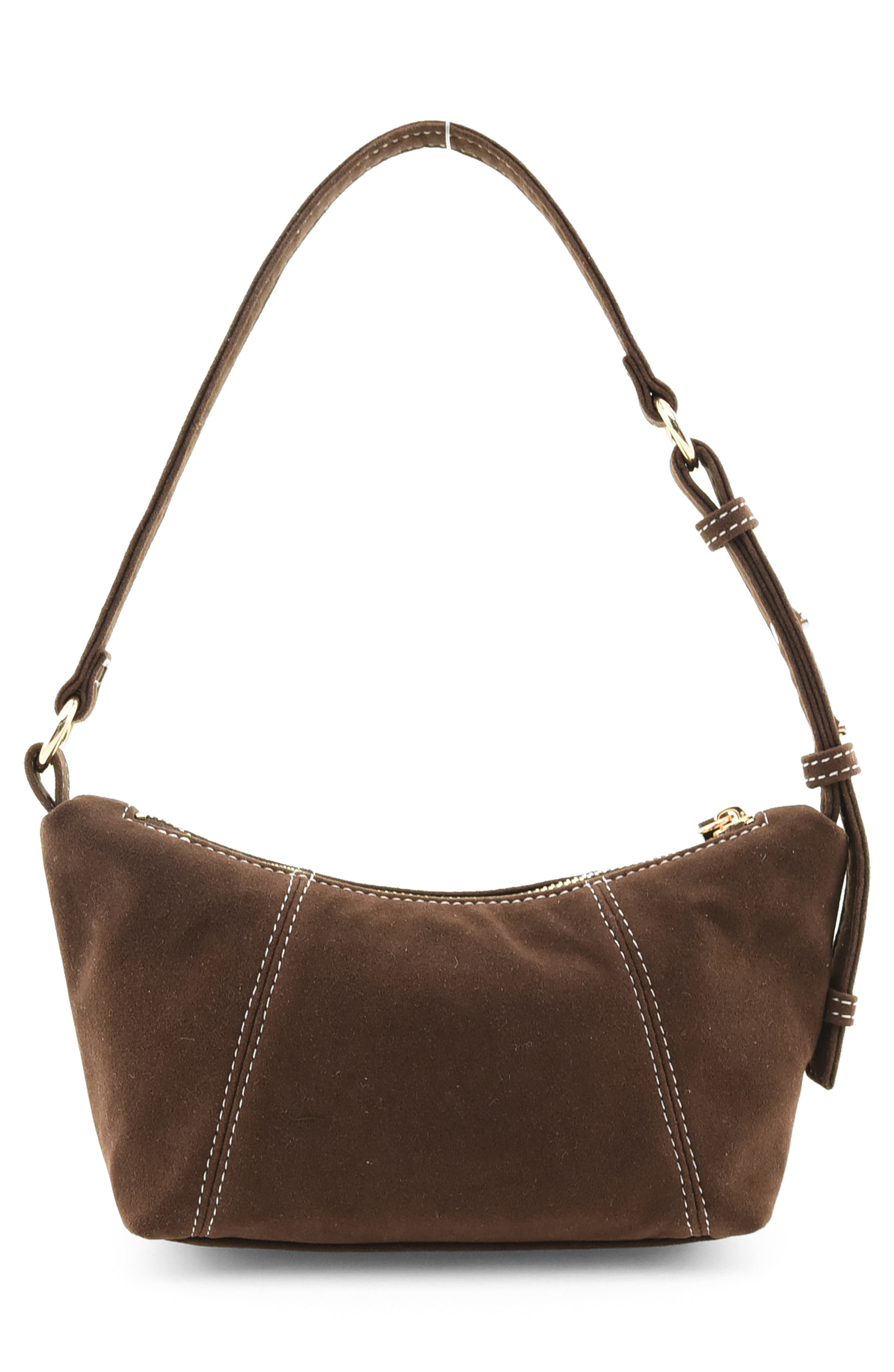 ALDO Moth Contrast Stitch Shoulder Bag, Alternate, color, Cocoa Brown