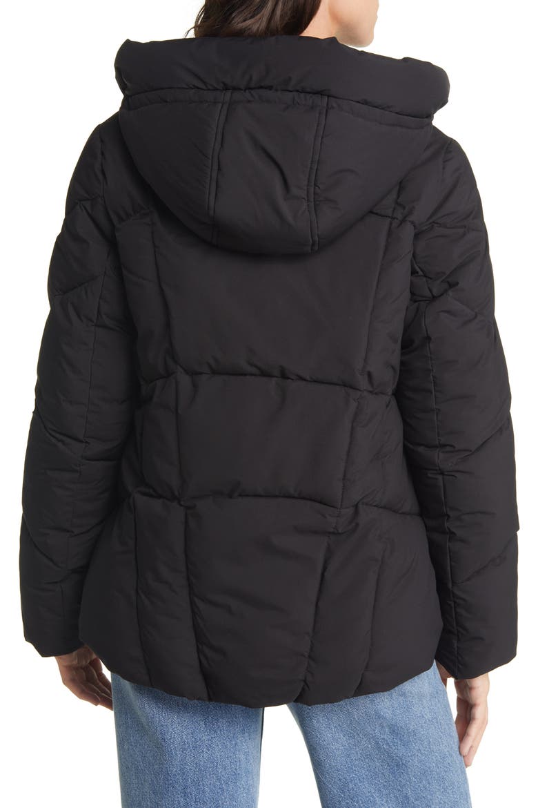 Hooded Puffer Coat, Alternate, color, BLACK