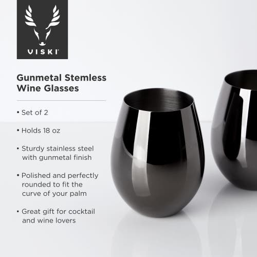 Viski Stemless Wine Glasses Set Of 2 In Warren