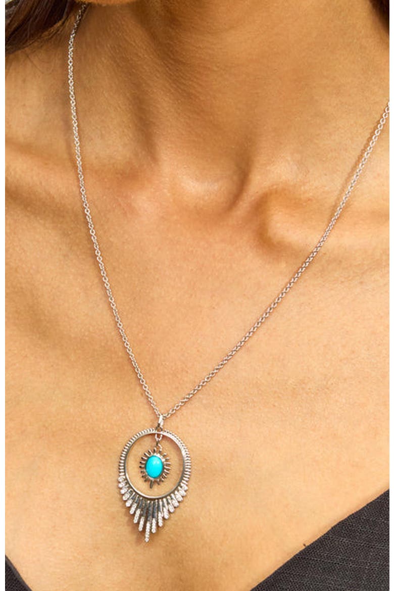 Egyptian Turquoise Pendant, Alternate, color, Sterling Silver