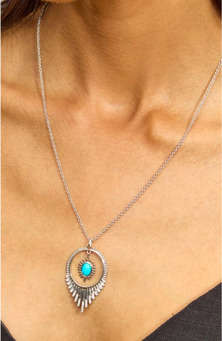 Lucy Quartermaine Egyptian Turquoise Pendant, Alternate, color, Sterling Silver