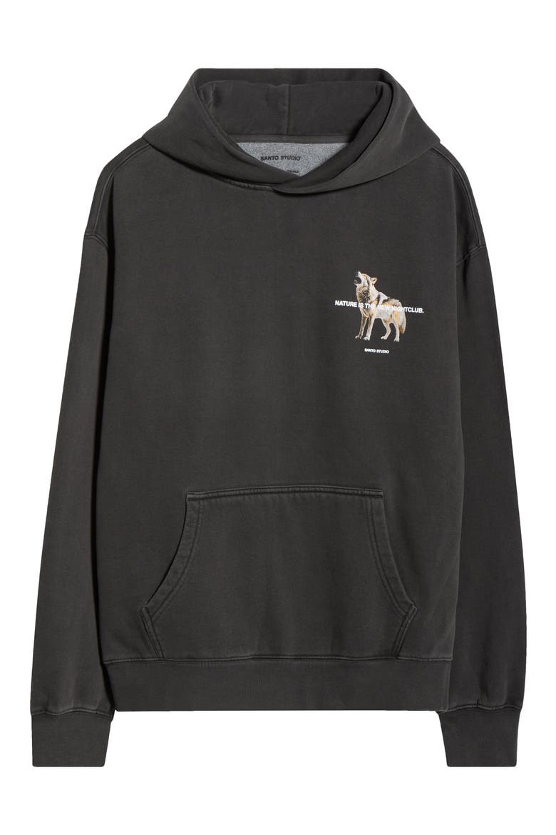 Wolf Night Club Graphic Hoodie, Alternate, color, VINTAGE BLACK