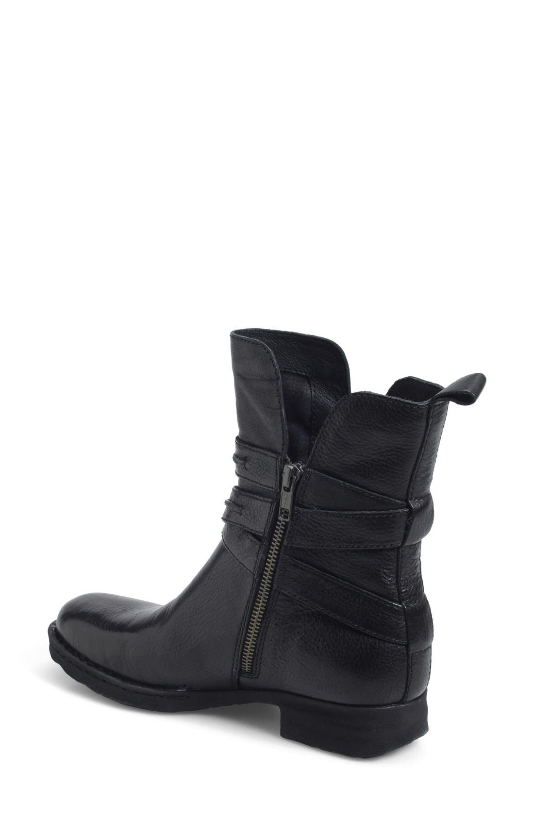 'Leandra' Modern Short Leather Bootie (Nordstrom Exclusive), Alternate, color, BLACK LEATHER
