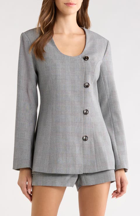 Blake Glen Plaid Collarless Jacket