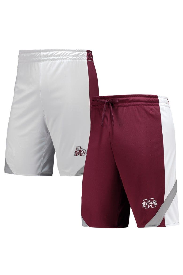Men's Colosseum Maroon/White Mississippi State Bulldogs Am I Wrong Reversible Shorts, Main, color, Maroon