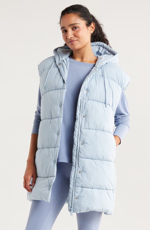 Longline Hooded Puffer Vest