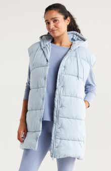 Zella Longline Hooded Puffer Vest