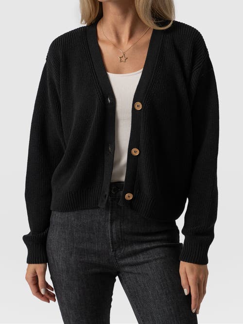 Saint + Sofia Soho Crop Cardigan In Black
